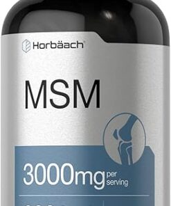 Horbäach MSM Supplement | 3000mg | 300 Coated Caplets | Methylsulfonylmethane with Calcium | Vegetarian, Non-GMO, Gluten Free