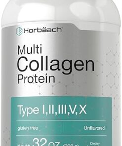 Horbaach Multi Collagen Protein Powder 32 oz | Type I, II, III, V, X | Hydrolyzed Collagen Peptides | Keto & Paleo Friendly | Unflavored & Gluten Free