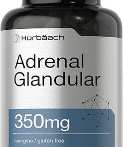 Horbäach Raw Adrenal Glandular | 350 mg | 90 Capsules | Non-GMO, Gluten Free Supplement