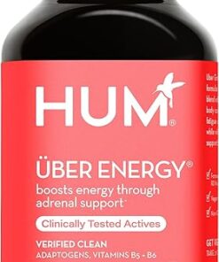 HUM Uber Energy - Adrenal & Energy Support Supplement with Ashwagandha Root & B Vitamins - Designed for Stress Relief & Adrenal Fatigue (60 Vegetarian Capsules)