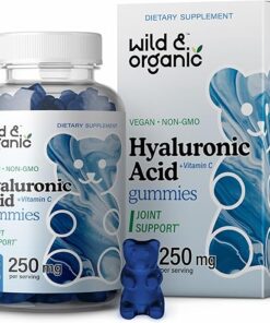 Hyaluronic Acid Gummies 250mg - Pure Hyaluronic Acid Supplements for Joints - Hair Skin and Nails Gummies w/Hyaluronic Acid Powder - Skin Supplement w/Vitamin C Hyaluronic Acid...