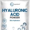 Hyaluronic Acid Serum Powder, 100 Grams | High Molecular Weight, Cosmetics Grade | Skin Hydration and Moisture Support Supplements | Vegan, Water Soluble (Within 2 Hours)