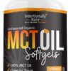 Intentionally Bare Organic MCT Oil Capsules - 70% C8 MCT Oil & 30% C10 MCT Capsules Unflavored for Keto Low Carb and Paleo Diet - MCT Oil C8 & C10 for Energy Mood & Focus -...