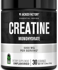 Jacked Factory Creatine Monohydrate Powder 150g - Creatine Supplement for Muscle Growth, Increased Strength, Enhanced Energy Output and Improved Athletic Performance 30...