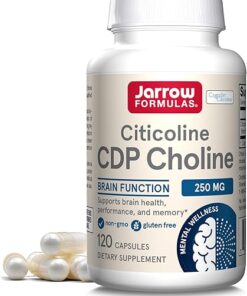 Jarrow Formulas CDP Choline Capsules, 250 mg Dietary Supplement for Memory and Brain Health, 120 Veggie Capsules, 60-120 Day Supply