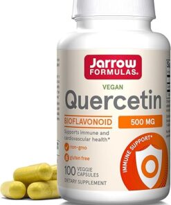 Jarrow Formulas Quercetin 500 mg, Dietary Supplement, Antioxidant Support for Cardiovascular and Immune Health, 100 Veggie Capsules, 100 Day Supply