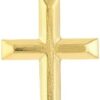 JEWELHEART 14K Real Gold Cross Pendant For Men - Classic Beveled Edge Cross Pendant Charm - Religious 14K Yellow Gold Jewelry For Women