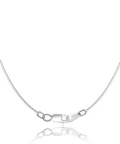 Jewlpire Solid 18K Gold Over 925 Sterling Silver Chain Necklace for Women Girls, 0.8mm Box Chain Lobster Claw Clasp-Super Thin & Strong Necklace Chain 16/18/20/22/24 Inch