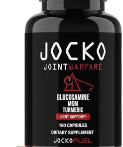 Jocko Fuel Joint Support Supplement - Glucosamine MSM for Joint Pain, Mobility, & Flexibility w/Turmeric & Boswellia (180 Capsules)