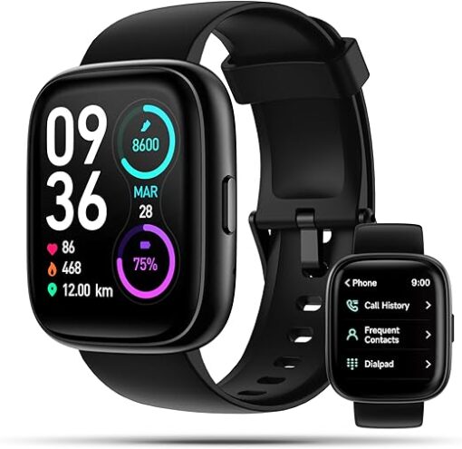 KEEPONFIT Smart Watch, 1.83" Touch Screen Smartwatch with Alexa Built-in IP68 Waterproof, Pedometer,Fitness Tracker with 100 Sports Modes Heart Rate/SpO2/Stress/Sleep Monitor...