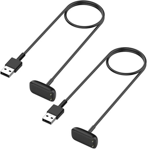 Kissmart Charger for Fitbit Charge 5 / Fitbit Charge 6 / Fitbit Luxe, Replacement Charging Cable Cord Accessories for Fitbit Luxe/Charge 5/Charge 6 [2-Pack, 3.3ft/1m]