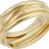 Kooljewelry Minimalist 14k Yellow White or Rose Gold 7.5 mm Diamond-cut Stacked Coil Ring