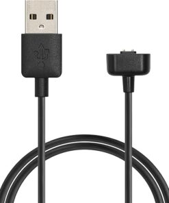 kwmobile USB Cable Charger Compatible with Amazfit Band 7 Cable - Charging Chord for Smart Watch - Black