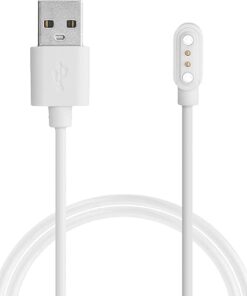 kwmobile USB Cable Charger Compatible with Blackview R3 / R3 Pro Cable - Charging Chord for Smart Watch - White