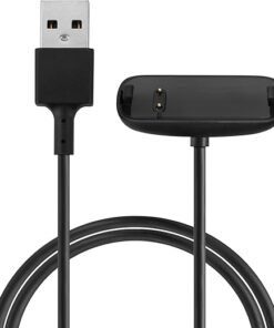 kwmobile USB Cable Charger Compatible with Fitbit Inspire 3 Cable - Charging Chord for Smart Watch - Black