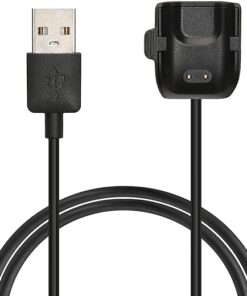 kwmobile USB Cable Charger Compatible with Samsung Galaxy Fit 2 Cable - Charging Chord for Smart Watch - Black