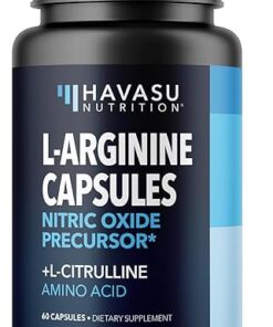 L-Arginine Capsules for Active Males - 60 Count, Non-GMO, 1200mg Blend of L Arginine and L Citrulline - Arginine Supplement for Enhanced Performance - L Arginine 1000mg for...