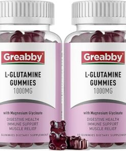 L Glutamine 1000mg Gummies - Muscle Relief & Immune Support, Amino Acid Supplement with Magnesium Glycinate, Vegan & Non-GMO, Gluten Free (120 Count)