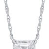 La Joya 1 Carat Diamond Necklaces for Women | GH VS/SI Lab Grown Solitaire Diamond Necklace Pendants | Solid Gold Chain Included | Variety of Shapes to Choose From