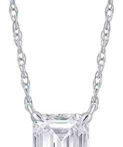 La Joya 1 Carat Diamond Necklaces for Women | GH VS/SI Lab Grown Solitaire Diamond Necklace Pendants | Solid Gold Chain Included | Variety of Shapes to Choose From