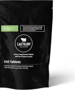 LactoJoy Lactase Pills I 240 Pieces Refill Package I Powerful Lactase Enzymes for Lactose Intolerance I Ultra Pure Lactase for Improved Digestion I 100% Vegan