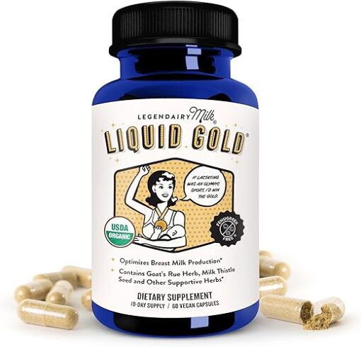 Legendairy Milk Liquid Gold Lactation Supplement, Organic Goat's Rue Lactation Support with Milk Thistle, Shatavari, Fennel, Alfalfa and Anise, Breastfeeding Supplements, 60...