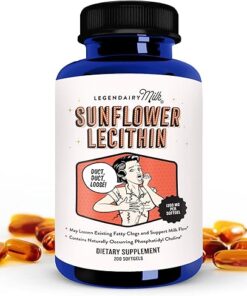 Legendairy Milk Sunflower Lecithin, 1200mg Organic Sunflower Lecithin Supplement for Clogged Milk Ducts, Made in USA, 200 Softgels