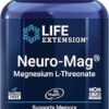 Life Extension Neuro-mag Magnesium L-threonate, Magtein, Magnesium Supplement, Brain Health, Memory & Attention, Gluten Free, Vegetarian, Non-GMO, 90 Vegetarian Capsules