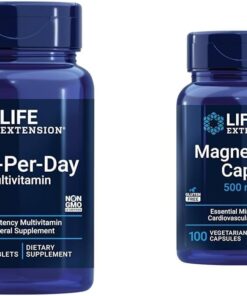 Life Extension Two-Per-Day High Potency Multi-Vitamin & Mineral Supplement & Magnesium Caps, 500 mg, Magnesium Oxide, Citrate, Succinate