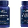 Life Extension Two-Per-Day Multivitamin, Vitamins B, C, D, zinc, 25 Vitamins, Minerals & extracts, 120 Capsules Bundle with N-Acetyl-L-Cysteine (NAC) 600 mg, 60 Capsules