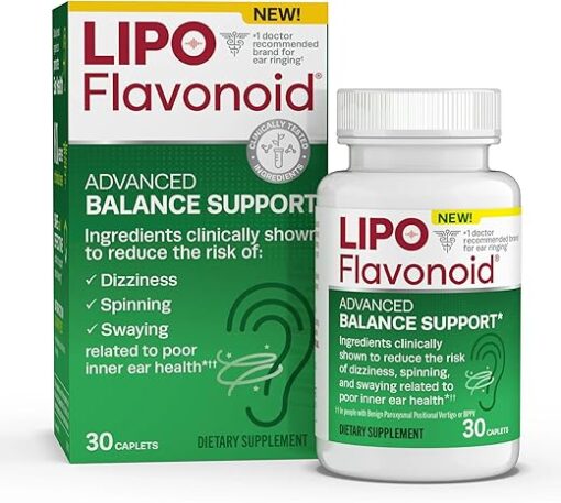 Lipo-Flavonoid Balance Support, Helps Reduce The Risk of Vertigo Like Symptoms, Dizziness, Spinning and Swaying Related to Poor Inner Ear Health (30ct)