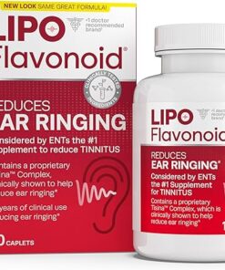 Lipo Flavonoid Plus, Tinnitus Relief For Ringing Ears, OTC Flavonoid Ear Health Vitamins, Bioflavonoids & Vitamin C, 100 Caplets, packaging may vary