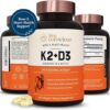 Live Conscious Vitamin K2 MK7 with D3 Supplement | Bone & Heart Health Support - Patented Vitamin K & Vitamin D3 5000 IU - 60 Softgels