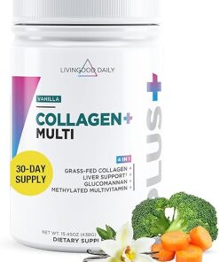 Livingood Daily Collagen Powder for Women & Men (Vanilla) - Grass-Fed Hydrolyzed Collagen Peptides, Protein & Multivitamins for Healthy Hair, Skin & Nails - Keto & Paleo, Gluten...