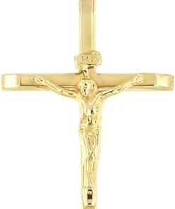 Lucchetta - Authentic Italian Crucifix Christian Catholic Cross Jesus | 14k Gold Pendant from Italy