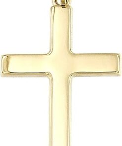 Lucchetta - High Polished 14k Solid Gold Italian Christian Catholic Cross Pendant Charm for Necklaces