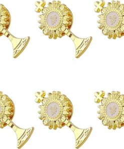 Luomu 6 Sets of Gold Tone First Communion Lapel Pin Gifts Catholic IHS breastpin for Girl Boy Eucharistic Minister