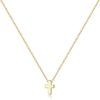 M MOOHAM Cross Necklace for Women Girls, Dainty Gold Plated Cross Pendant Necklace Sideways Cross Choker Layered Cross Necklace for Women Girls