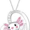 M&Ostyle Cute Axolotl Necklace for Girls Boys Crystal Pendant Necklaces Gifts Jewelry Gifts for Girls Daughter Boys Son Granddaughter Niece Birthday Christmas Graduation Gift