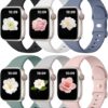 Maledan 6 Pack Bands Compatible for Apple Watch Band 38mm 40mm 41mm 42mm 44mm 45mm 49mm Women Men, Breathable Silicone Sport Strap Replacement Band for iWatch Apple Watch Series...