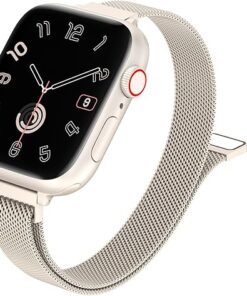 MARGE PLUS Slim Milanese Loop Compatible with Apple Watch Band for women 40mm 41mm 38mm 44mm 45mm 49mm 42mm, Stainless Steel Magnetic Mesh Strap work on iWatch Bands Series 9 8...