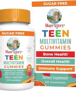 MaryRuth Organics Multivitamin for Teens | Sugar Free | Vitamin Gummy for Ages 13+ | Vitamin C | D and E | B | Biotin | Zinc for Immune Support | Energy | Skin and Hair | 60 Count