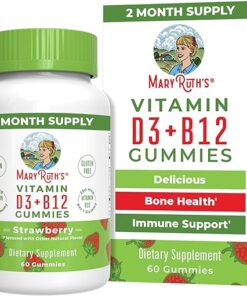 MaryRuth Organics Vegan Vitamin D3 + Vitamin B12 Gummies | 2 Month Supply | Supports Bone Health | Immune Support Supplement | Energy Supplements | Methyl B12 Vegan Non-GMO...