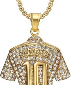 Messi Jersey Youth Necklace, Messi Jersey Kids Number 10 Necklace, Messi Soccer Necklaces for Boys Mens Inter Miami Fans