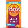 Metamucil 4 in 1 Daily Fiber Supplement Powder, Fiber Powder for Digestive Health and Regularity*, Sugar-Free, Orange, Naturally Sourced Psyllium Fiber, 180 teaspoons