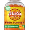 Metamucil Fiber Gummies for Adults, No Sugar Added Orange Flavor, 5g Prebiotic Plant Based Fiber Supplement Blend, 120 Count