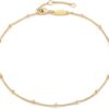 MEVECCO Anklet for Women Gold Chain 14K Gold Plated Dainty Boho Beach Summer Simple Foot Jewelry Ankle Bracelet