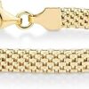 Miabella 18K Gold Over Sterling Silver Italian 5mm Mesh Link Chain Bracelet for Women, 925 Made in Italy