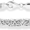 Miabella Italian 925 Sterling Silver Byzantine Bracelet for Women, Handmade in Italy