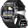 Military Smart Watches for Men (Call Receive/Dial) with LED Flashlight, 1.43" AMOLED Rugged Smartwatch con Compass/Altimeter/Barometer